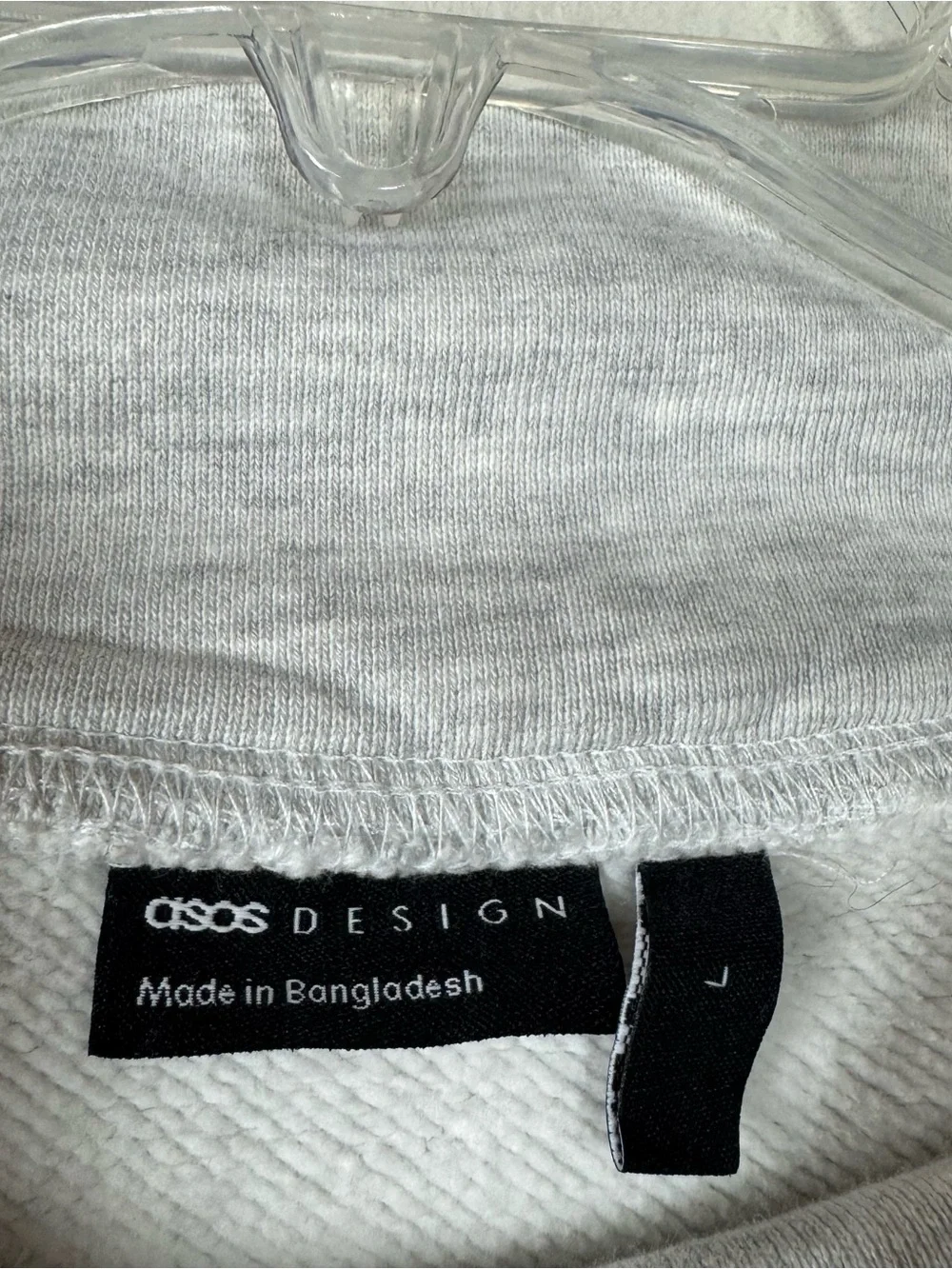 ASOS Design Pullover Sweatshirt Sweater Mock Neck Cowl Fleece Grey Light Cotton
